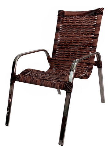 01 Cadeira De Areá Fortaleza- Alumínio E Fibra Sintética/junco/resistente/jardim Argila