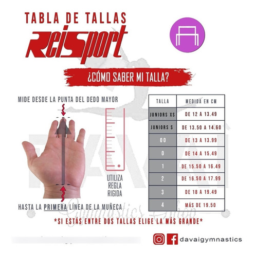 Imagen 3 de 3 de Guantes De Gimnasia Reisport Línea Junior (manos Pequeñas)