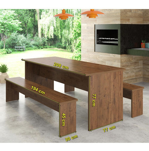 Conjunto Mesa E 2 Bancos Festivo Spin