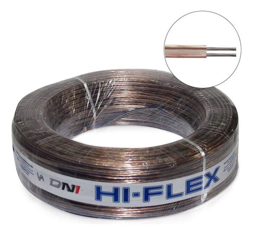 Rolo 100m Fio Paralelo 2x1,00mm 100% Cobre Dni Hfx2x16