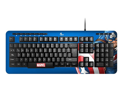 Pack Teclado, Mouse Y Pad Mouse Capitan America Marvel