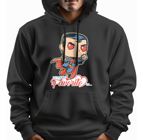 Sudadera Pareja Superman Wonder Woman Poder Favorito Unisex