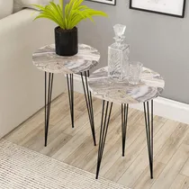 Comprar Mesas Auxiliares Redondas De Madera Con Patas Metálicas