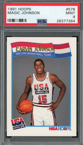 Magic Johnson Usa 1991 Hoops Tarjeta De Baloncesto 578 Grado