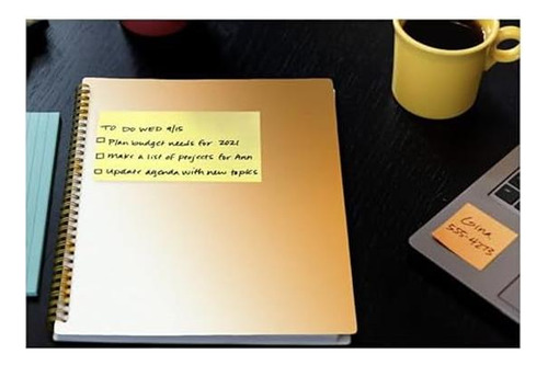 Post-it 100% Notas Súper Pegajosas De Papel Reciclado, 3 X 5