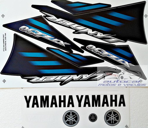 Kit Jogo Faixa Adesivo Yamaha Xtz 250 Lander 2007 Preta