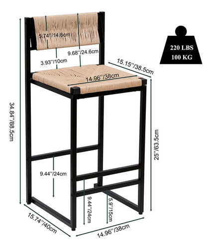 Hoyoc Juego De 2 Taburetes De Bar Sillas De Comedor De