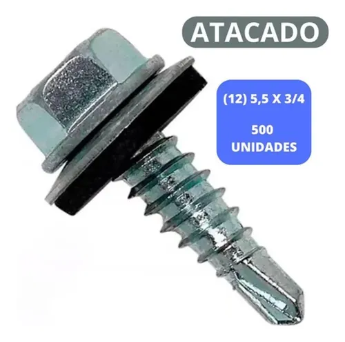 500 Viti Autoperforanti 3/4 Poll. Phillips Testa Truss Con Rondella - Caliber PKG5 (5 Sacchetti)