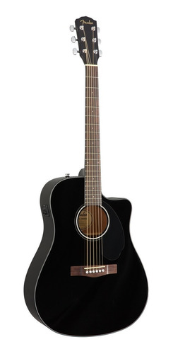 Imagen 2 de 5 de Guitarra Electroacústica Fender Classic Design CD-60SCE para diestros black brillante