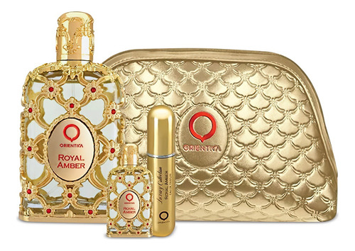 Set 4 Piezas Royal Amber Unisex De Orientica Edp 80ml + 10ml