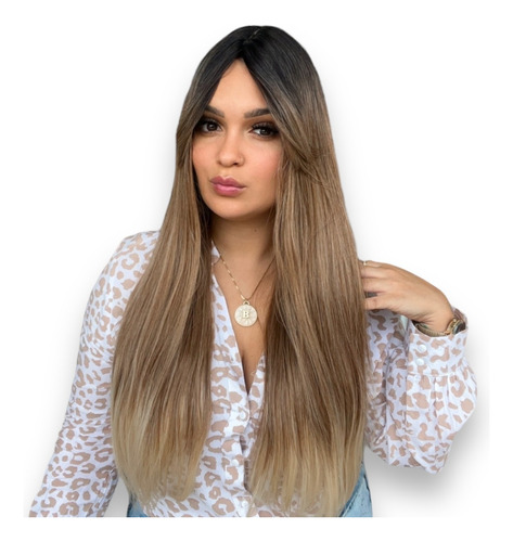 Lace Wig Fibra Premium Lisa Identica Ao Cabelo Humano