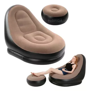 Sofá Sillón Inflable Reclinable Puff Portátil Posapie Comodo