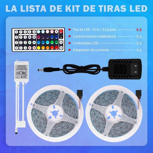 Tira De Led 20m Luces Neón Multicolor Para Cuarto