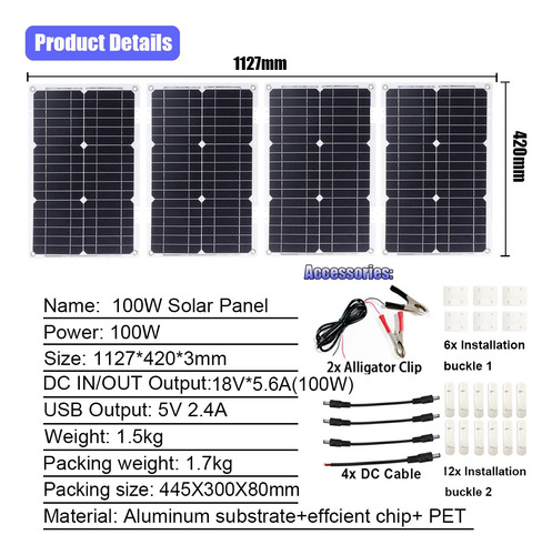 Kit De Inversor 600w+100w Panel Solar +controlador De 50a