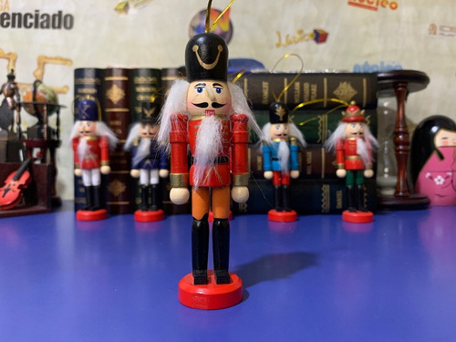 Boneco Soldado Quebra Nozes Madeira Miniatura Natal - 12cm