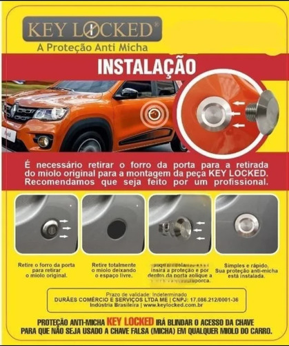 Tampa Anti Micha Miolo Fechadura Renault Kwid Keylocked 1 Un
