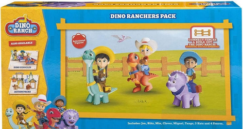 Dino Ranch - Dino Ranchers Pack - 3 Figuras Y 3 Dinosaurios 