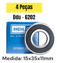 Comprar Kit 4 Rolamentos Ddu 2rs C3 6202 Hch Alta Rotação 15x35x11mm