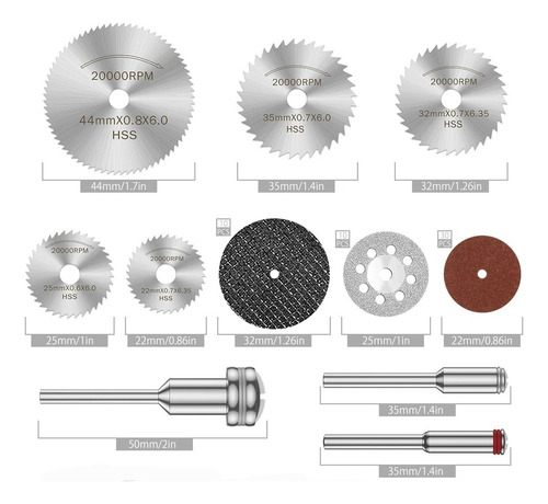 Kit Discos Corte Diamante S Para Dremei Mototool Taladro 60