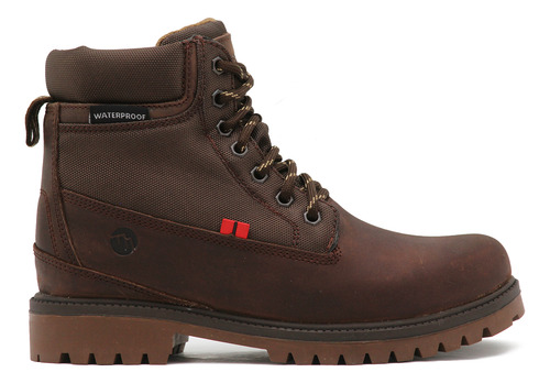 Botas Andrea Men Cafe Hombre Casual Piel Impermeable Comodas