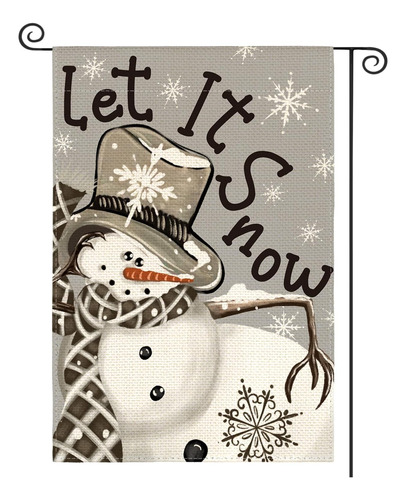 Tarjeta Navideña Let It Snow Con Forma De Copo De Nieve De A