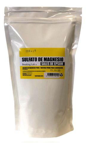 Sales De Epsom Sulfato De Magnesio Puro 99.9% 1 Kilo Usp!