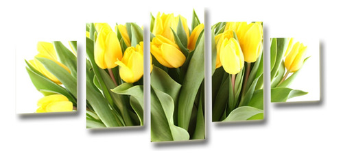 Cuadro Moderno Tulipanes Amarillos  P/ Habitación 60x100cm