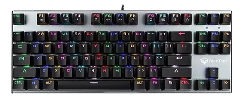 comprar Teclado Gamer Mecanico Sw Blue Rgb Meetion Mt-mk04 Teclado Negro Idioma Español Latinoamérica