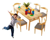 Comprar Juego 6 Sillas Acolchonadas+ Mesa Para Niños En Metal\u002Fmadera