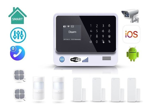 Kit Alarma Casa 6 Sensores G90 Plus Wifi Gsm App Móvil