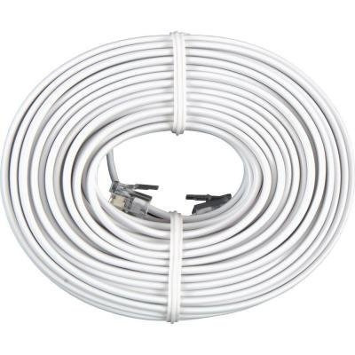 Pérmico 50 Pies De Cable Blanco De Extensión De Teléfono Ala