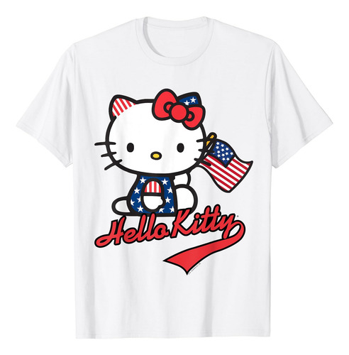 Playera Con La Bandera Estadounidense De Hello Kitty