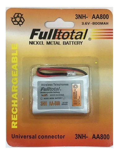 1 Bateria 3nh Aa Recargable 800 Mah 3.6v Para Telefonos Inal