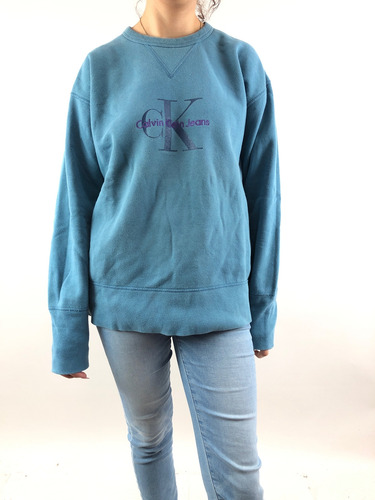 Sudadera Calvin Klein (talla M) (color Azul) (Usado)