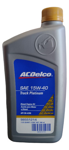 Aceite Mineral 15w40 Acdelco 