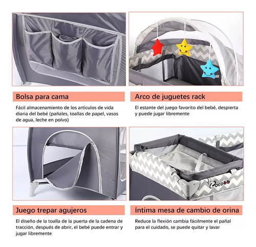 Cuna Corral Plegable Para Bebe Con Ruedas Y Mosquitero
