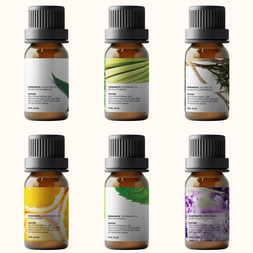 Set de aceites esenciales 100% puros Pure Aroma Cx 6 Un