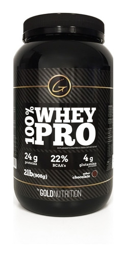 Imagen 1 de 2 de Suplemento en polvo Gold Nutrition  100% Whey Pro proteínas sabor chocolate en pote de 908g