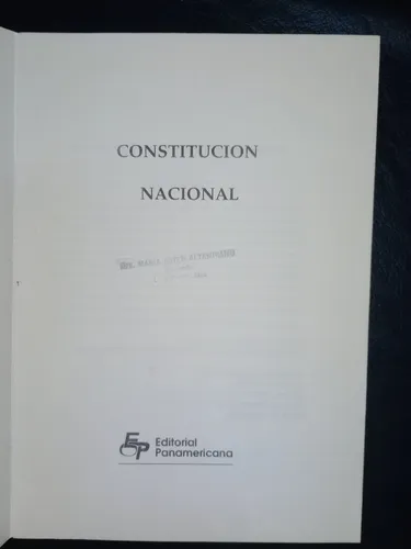 Constitución Nacional República Argentina 1994 Panamericana