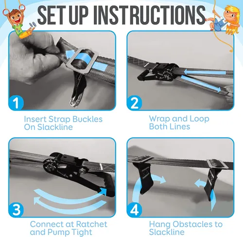 Slack Line Serenelife 50 Pies Con 18 Accesorios De Escalada