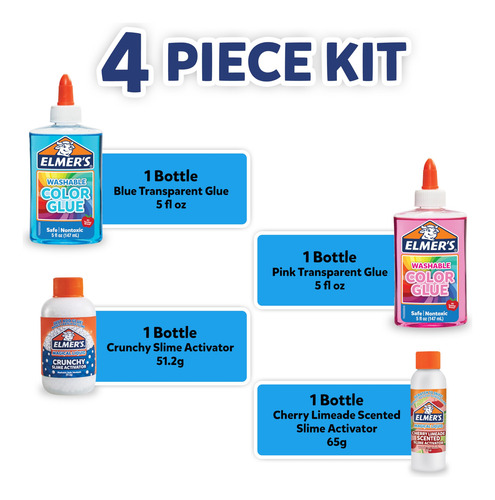 Kit Slime Elmer's Neon Sky Con Pegamento Transparente Y Acti