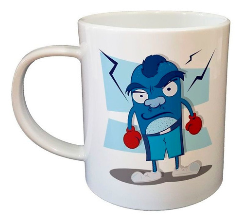 Taza De Plastico Figura Boxeador Dibujo Arte