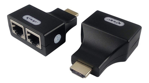 Extensor De Hdmi Via Cabo De Rede Rj45 2 Unidades Knup Cor Preto