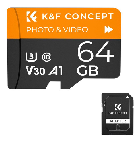 Tarjeta De Memoria Microsd 64gb U3/v30/a1 K&f Concept