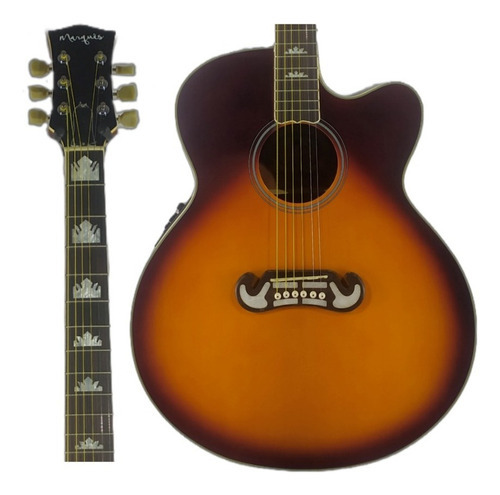 Violão Eletroacústico Marquês Va-209 Jumbo Aço Ativo Fishman Orientação Da Mão Destro Cor Redburst