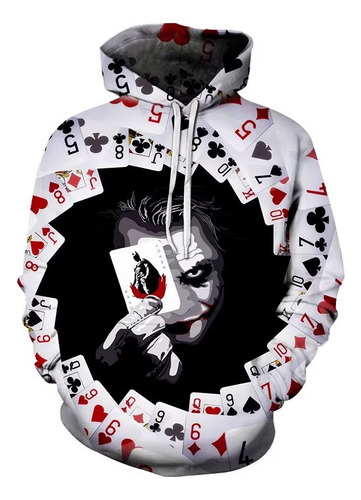 Sudadera Casual Con Estampado De Payaso Oscuro Joker Poker