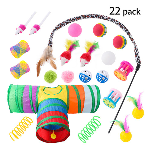 Juego De Juguetes For Gatos, 21 Piezas, Combinación De