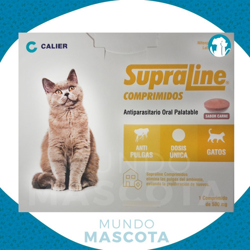 Pastilla Antipulgas Gatos Supraline 500 Mg / 1 Dósis