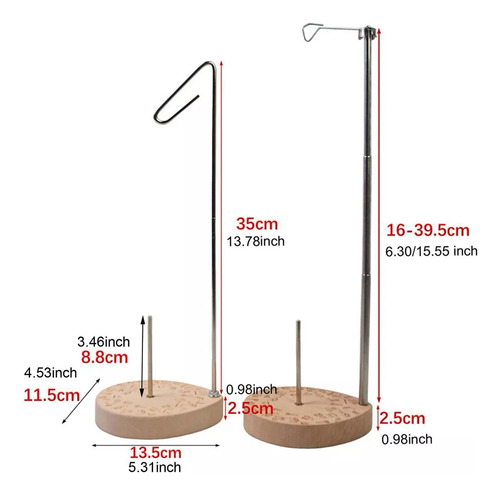 N Soporte Para Hilo De Coser, Cono Único, Base De Madera,