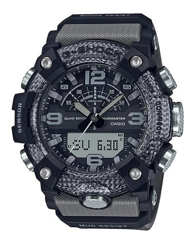 Reloj Casio Master Of G G-shock Mudmaster Original Hombre Color de la correa Negro Color del bisel Gris Color del fondo Negro